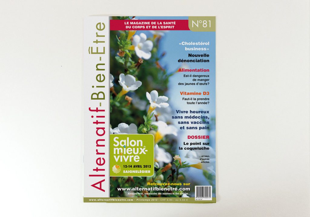 Alternatif Bien-Être magazine santé, Gil Egger. Réalisation Marion Bijl, yesonyva studio de communication graphiste