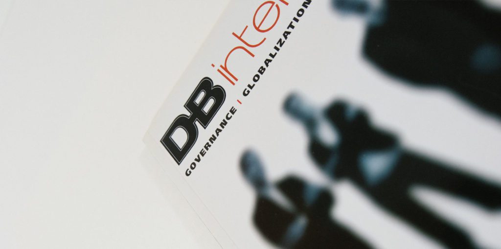 DB International, magazine de la diplomatie et du business international. Création Yesonyva studio de communication et graphisme.
