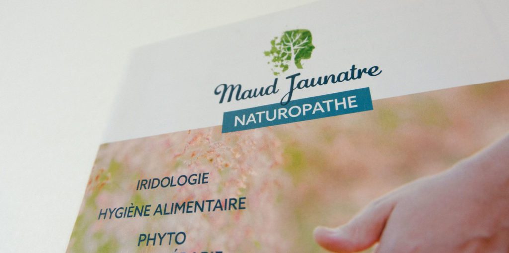 Maud Jaunatre Naturopathe, création logo et dépliant studio de communication Yesonyva